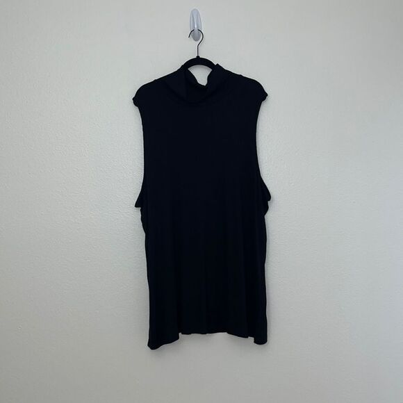 Torrid Ribbed Turtleneck Tank Top Womens Size 6X Black Sleeveless Stretch Fitted - Picture 3 of 12